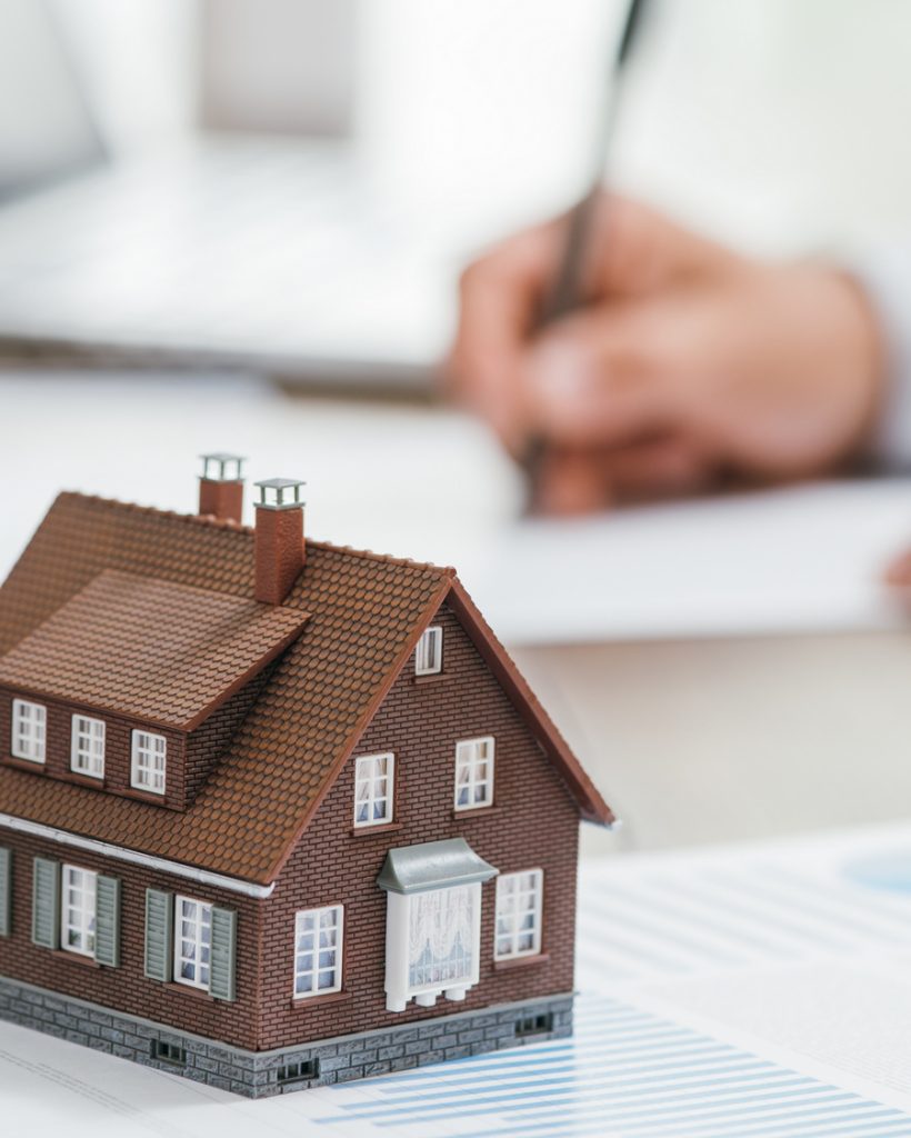 Real estate agent working in his office